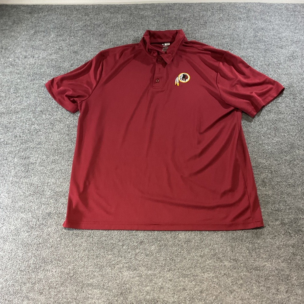 NFL Team Apparel Washington Redskins Burgundy TX3 Cool Polo Shirt Mens 2XL